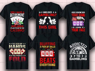 Gambling T-Shirt Design Bundle-5 best gambling tshirt creative shirt design custom gambling shirts custom shirt design design gamble gambling gambling shirts gambling svg design illustration merch by amazon shirts shirt design vector trendy shirt design tshirt art tshirt design tshirt design ideas typography vector elements vector graphic vector illustration