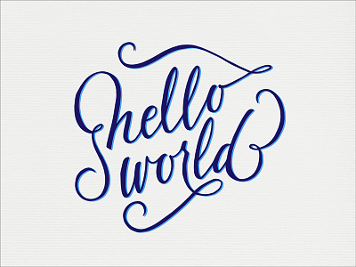 Hello World Lettering brush lettering hand lettering illustration lettering