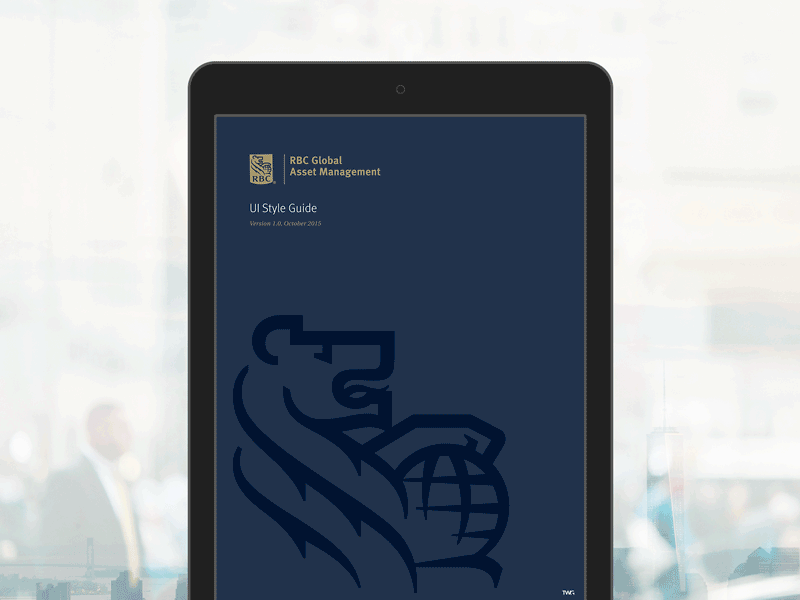 Advisor Application Style Guide for RBC Global Asset Management app data visualization finance financial technology fintech graph interface ios ipad style guide ui ux