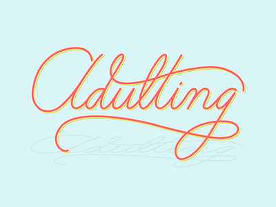 Adult Lettering coral flourish hand lettering lettering monoweight lettering musings robins egg blue typography vector vector type