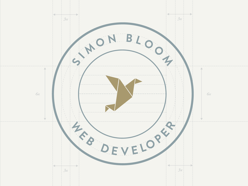Origami Branding badge bird brand branding craft developer front end developer grid logo origami process