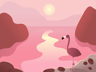 Pink flamingo illustration