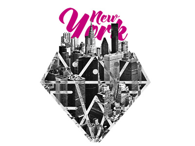 NYC city diamond illustration mendoza new t shirt york