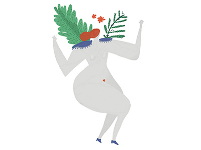 samba argentina attitude carnaval design digital illustration mendoza nude paint plants woman