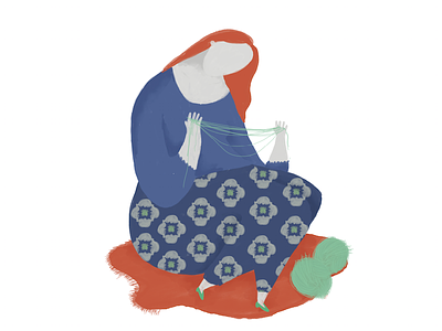 tejedora argentina blue design digital illustration knit mendoza paint red winter woman