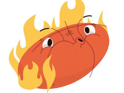 on fire emoji argentina ball basket design digital emoji exited fire illustration mendoza orange paint