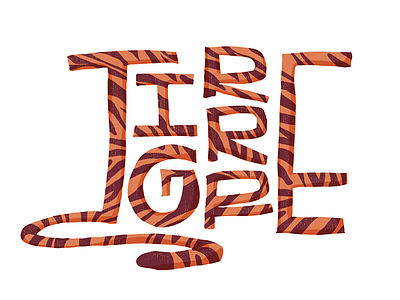 Tigre animal lettering lines orange print tigre
