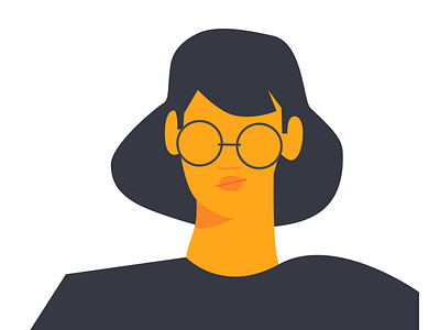 Characters black details eventbrite face gestures glasses illustration orange woman