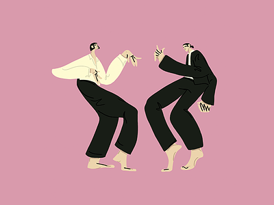 You never can tell actor body character character design dancers design digital film illustration john travolta movies music pink procreate pulp fiction song uma thurman woman