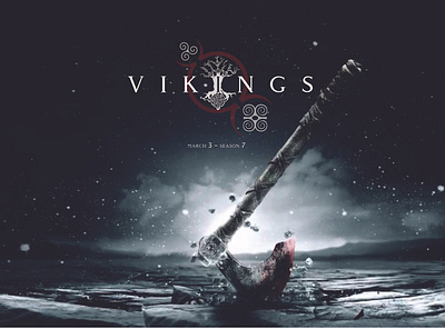 Vikings season 7 design flat illustration vikings