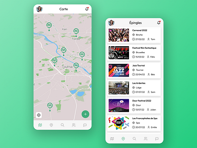 App UI design with a map 🗺️ app application design events map mobile ui ux