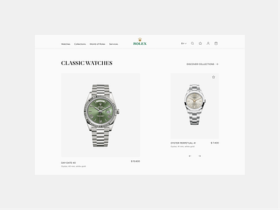 Rolex Website Redesign animation concept daytona design ecommerce online shop redesign rolex ui user experience user interface ux webdesign website