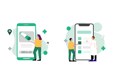 Online Pharmacy Illustration app design illustration interaction ui ui ux vector