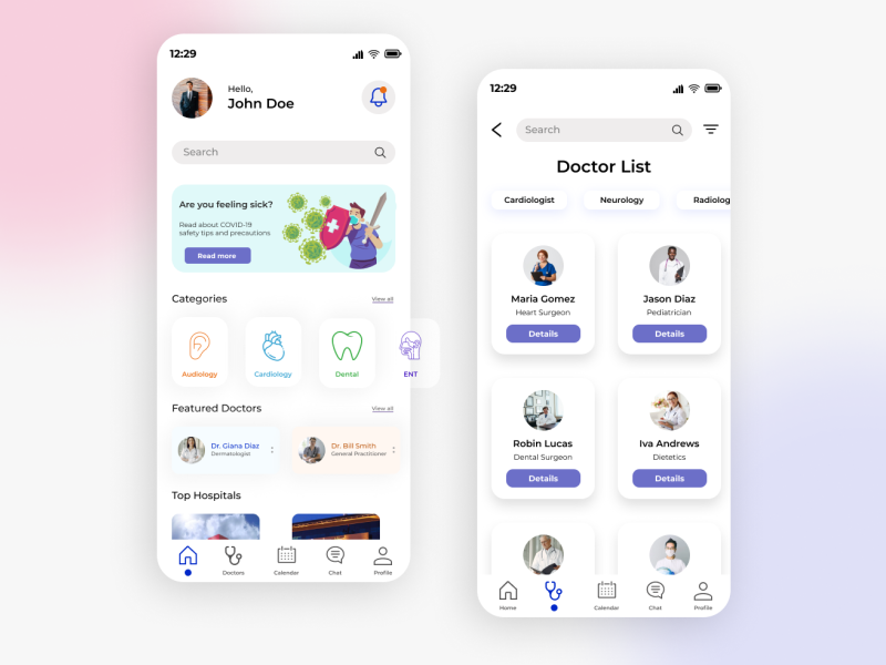 Medical App UI by Shreejal Kotian on Dribbble