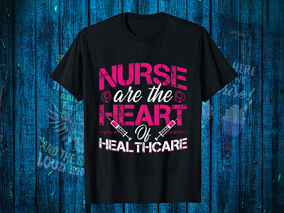 Nurse Are The Heart Of Healthcare black t shirt design for girls branding design graphic design logo motion graphics t shirt design software t shirt design website