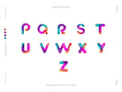 Colorful Gradients Fonts Artwork P to Z alphabet artwork colorful fonts gradients letters vector