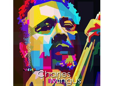 Charles Mingus Pop Art WPAP color geometric illustration portrait wpap