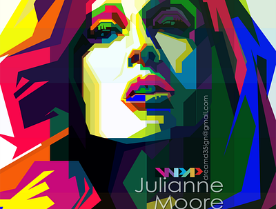 Julianne Moore Pop Art WPAP actress celebrities cinema film geometric hollywood movies julianne moore pop art portrait wpap