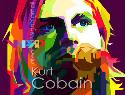 Pop art WPAP of Kurt Cobain graphic design grunge guitarist illustration kurt cobain nirvana pop art portrait retro vintage wpap