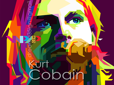 Pop art WPAP of Kurt Cobain