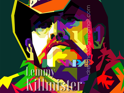 Lemmy Killmister "Motorhead" Leader Pop Art WPAP 70s 80s classuc rock english geometric heavy metal illustration lemmy killmister musician pop art portrait retro vintage wpap