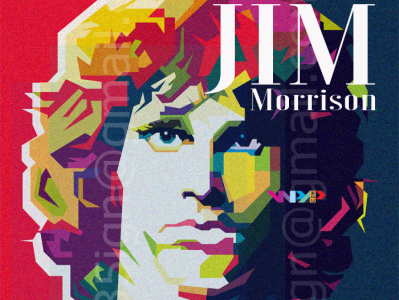 JIM MORRISON Pop Art WPAP Style american full color iconic illustration jim morrison legend musician pop art portrait retro rock and roll singer song writer the doors vintage wpap