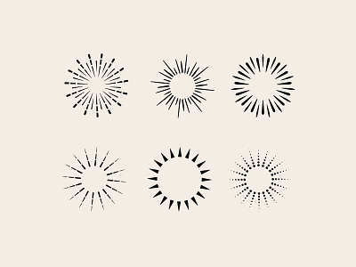 Linear sunburst vector collection