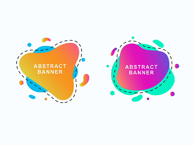 Modern liquid colorful abstract shapes banner vectors