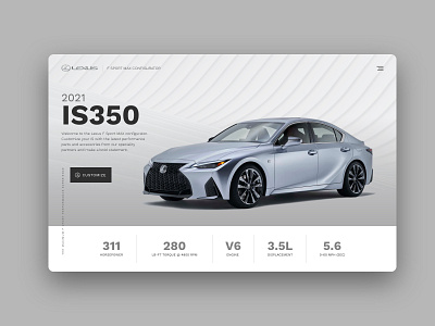 2021 Lexus IS Configurator Concept animation design minimal ui ux web website