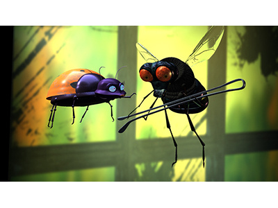 Fly and Ladybug animation illustration character design maya 3d model