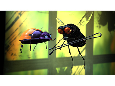 Fly and Ladybug animation characters computer generated