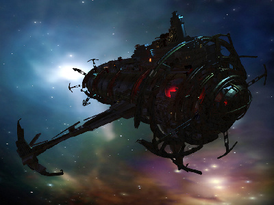 Spaceship Tanker art concept fiction science