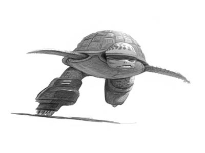Rollerblading Turtle animation book character childrens design drawing