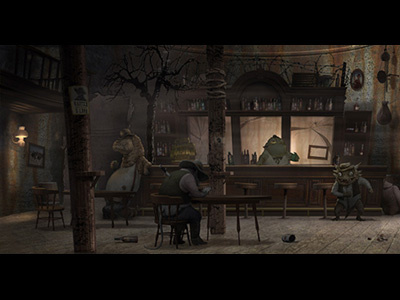 Rango bar animation art background character concept design environment film saloon western