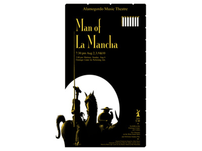 La Mancha Poster cervantes graphic design poster scratchboard spain theater typography