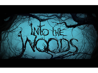 Into the Woods fantasy film logo title design woods