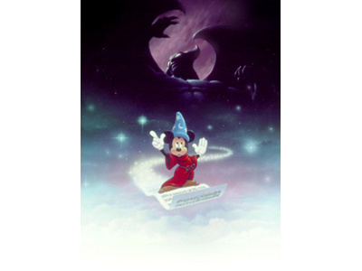 Fantasia airbrush disney illustration mickey mouse movie poster