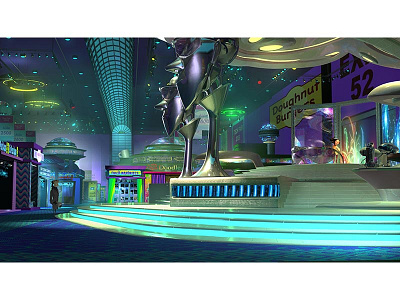 Smartboothwhitefromcarrotbooth Copy 3d cg convention center futuristic science fiction