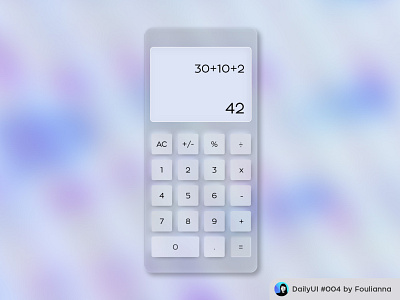 #DailyUI #004 : Calculator by Foulianna app calculator dailyui design ui ux