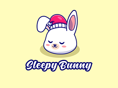Sleepy Bunny logo abstract bunny bunny logo cartoon cartoon logo cute animals cute logo cute rabbit logo graphic design icon illustration logo logo design logos mascot design mascot logo pet logo rabbit logo sleepy bunny logo vector