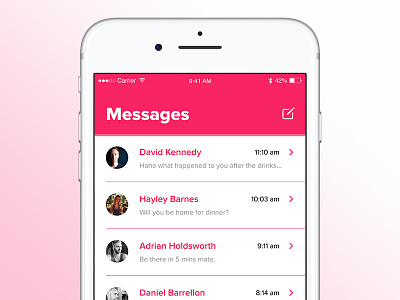 Messages Concept adobexd app iphone ui ux