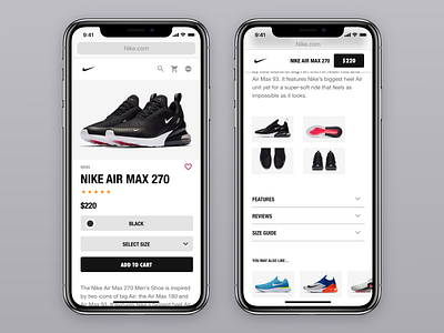 Nike Product page (Mobile) Rebound