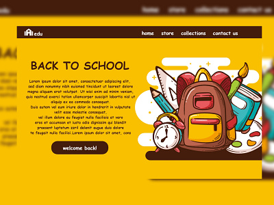 landing page back to school app art branding design graphic design ui ux vector web website
