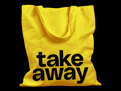 Take Away Tote Bag big typography black filippos fragkogiannis gradient gradient type milos mitrovic polysans polysanstypeface tote bag type design typeface typeface design typographic typography typography design visual communication visual content wearegradient yellow yellow and black