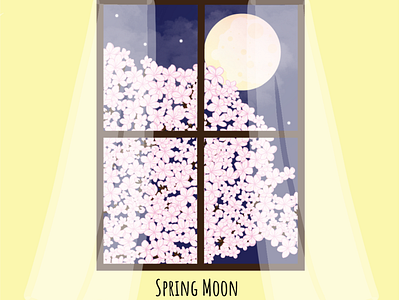 Full Moon Cherry Blossom by riri pixel on Dribbble