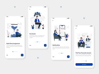 Online Course Mobile App / Onboarding course e learning illustration illustrations learn learning mobile course onboard onboarding onboarding screen online study study course ui ux walkthrough