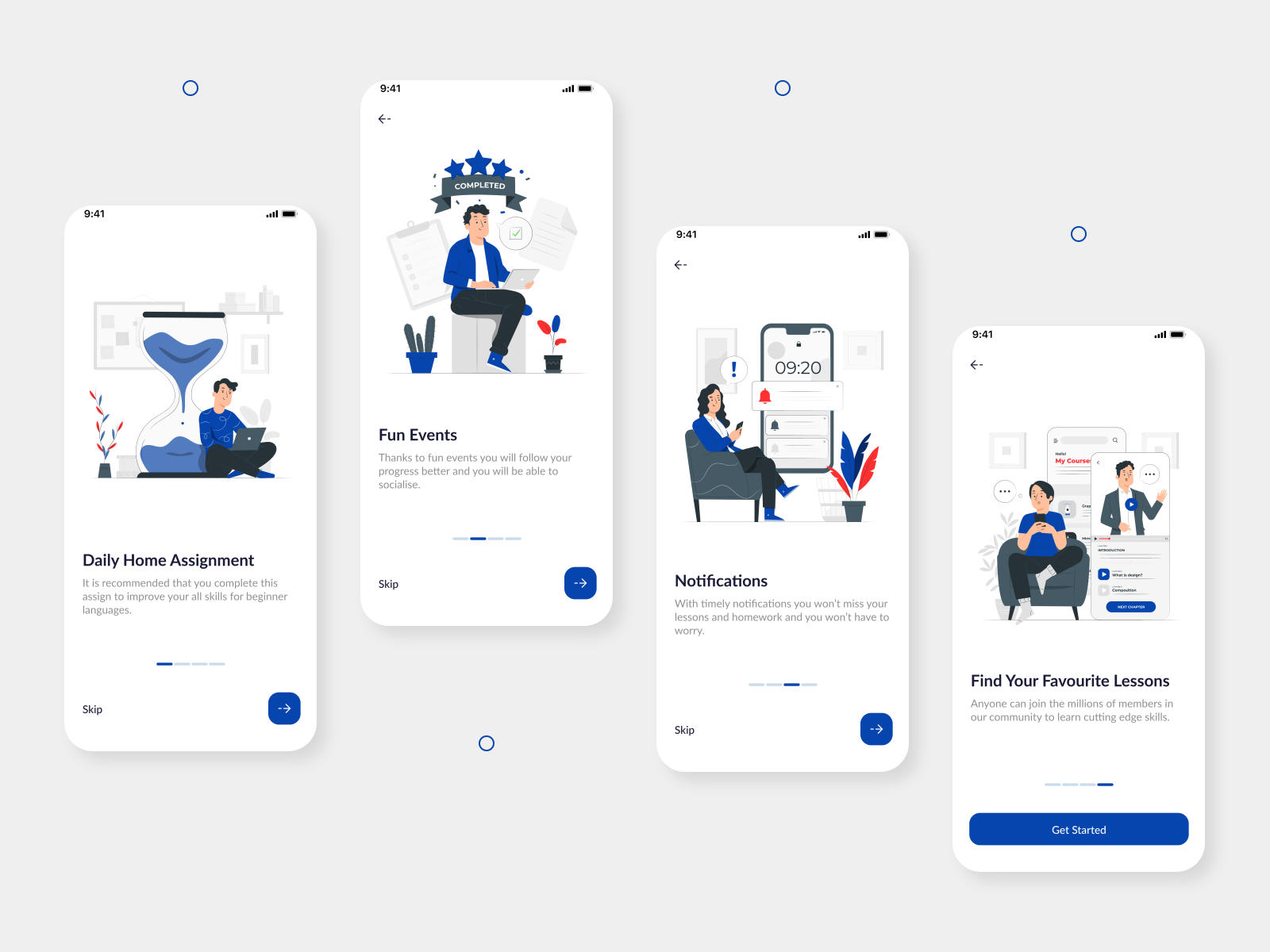 Online Course Mobile App / Onboarding by ux wala on Dribbble