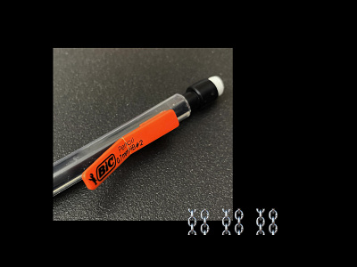 0.7mm HB #2 brutalist chain emoji experiment layout orange pencil photo photography