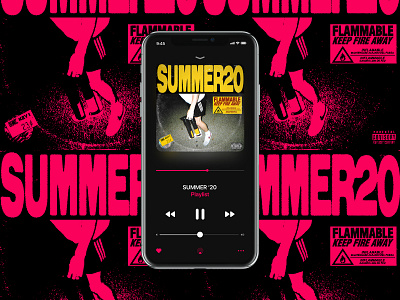SUMMER '20 album cover brutalist grunge mockup music playlist type