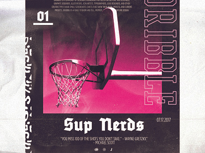 Sup Nerds basketball debut first shot grunge photoshop shot type